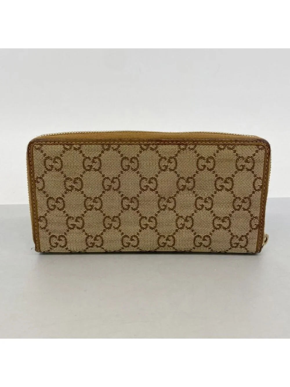 Gucci Wallet GG Canvas Brown Champagne Gold - Picture 9 of 9